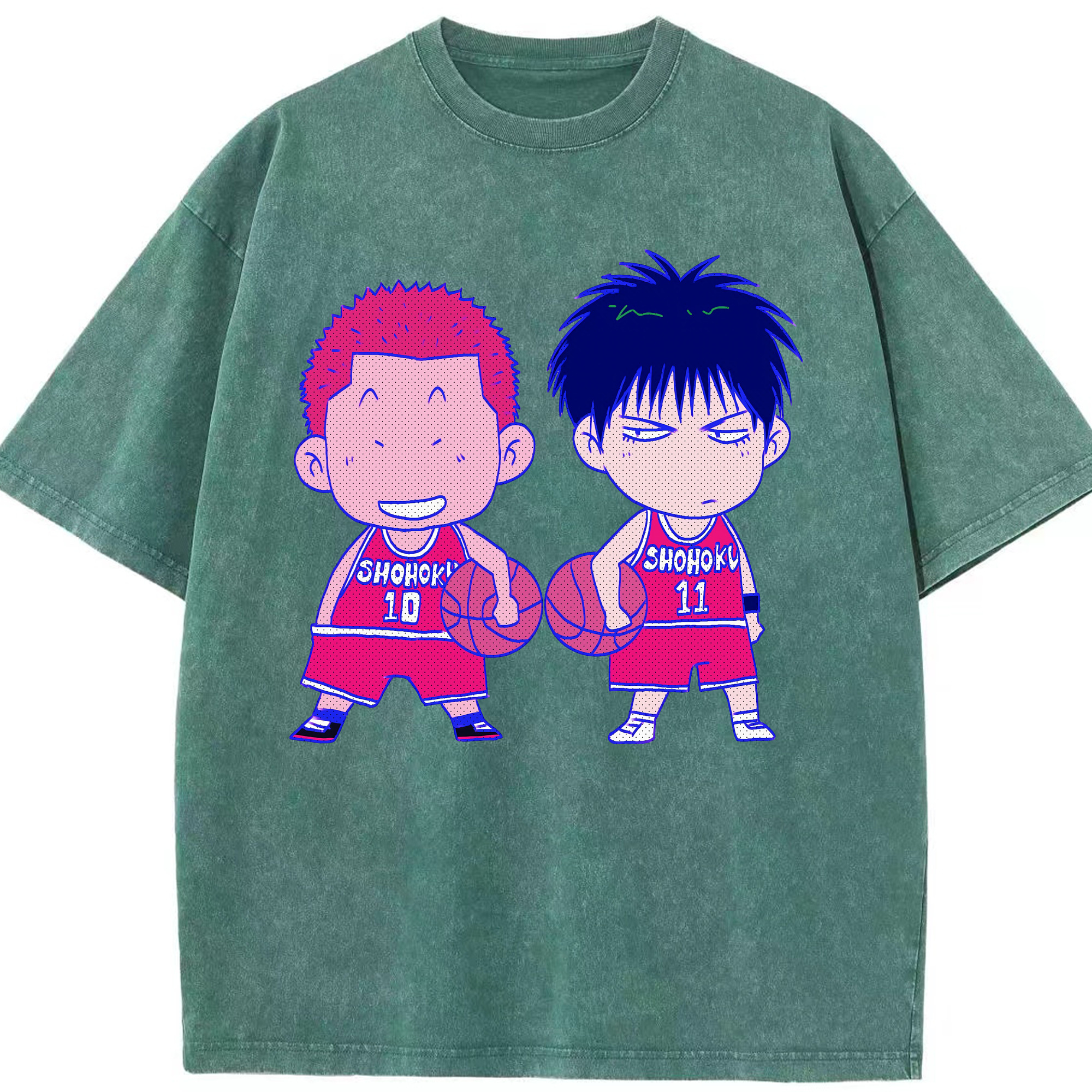 （画像用） SLAM DUNK／スラムダンク 綿100% ヴィンテージ風 半袖Tシャツ（フロントプリント）